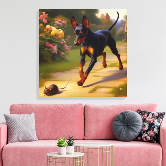Manchester Terrier Leinwanddruck (Insitu (Wohnzimmer))