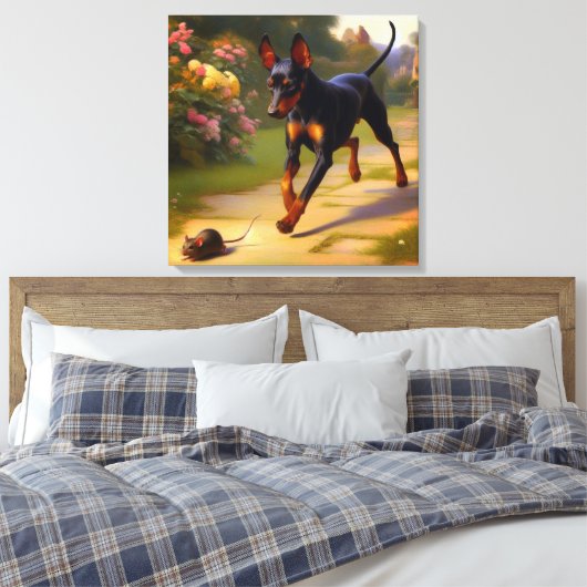Manchester Terrier Leinwanddruck (Insitu (Schlafzimmer))