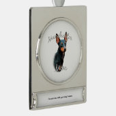 Manchester Terrier Mama 2 Banner-Ornament Silber (Rechts)