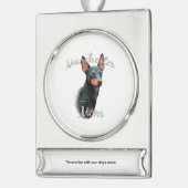 Manchester Terrier Mama 2 Banner-Ornament Silber (Links)