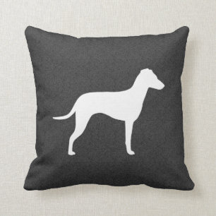 Manchester Terrier mit Natural Oars Silhouette Kissen