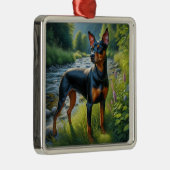 Manchester Terrier Ornament Aus Metall (Rechts)