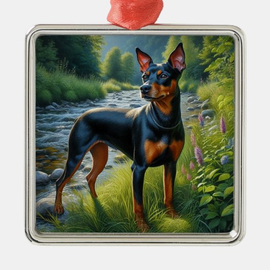 Manchester Terrier Ornament Aus Metall (Vorne)