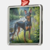 Manchester Terrier Ornament Aus Metall (Links)