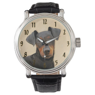 Manchester Terrier Painting Original Animal Art Armbanduhr
