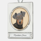 Manchester Terrier Painting Original Animal Art Banner-Ornament Silber (Links)