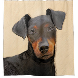 Manchester Terrier Painting Original Animal Art Duschvorhang