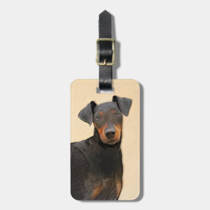 Manchester Terrier Painting Original Animal Art Gepäckanhänger