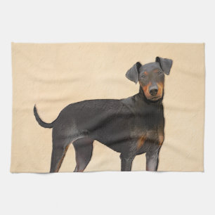 Manchester Terrier Painting Original Animal Art Geschirrtuch