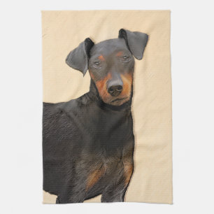 Manchester Terrier Painting Original Animal Art Geschirrtuch