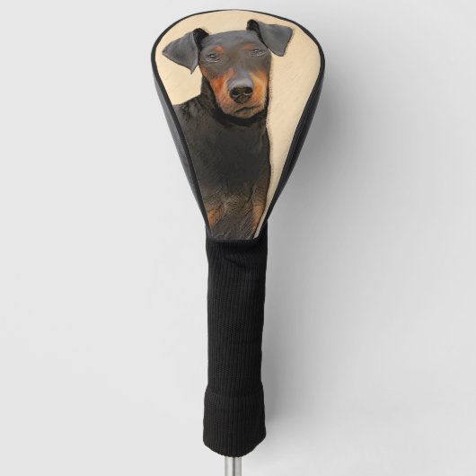 Manchester Terrier Painting Original Animal Art Golf Headcover (Vorderseite)