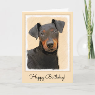 Manchester Terrier Painting Original Animal Art Karte