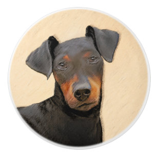 Manchester Terrier Painting Original Animal Art Keramikknauf