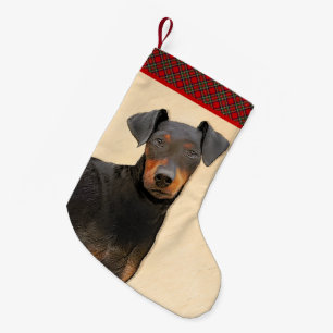 Manchester Terrier Painting Original Animal Art Kleiner Weihnachtsstrumpf
