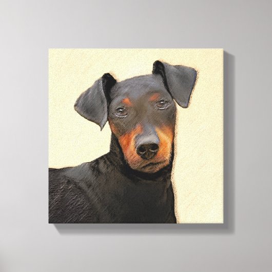 Manchester Terrier Painting Original Animal Art Leinwanddruck (Vorderseite)