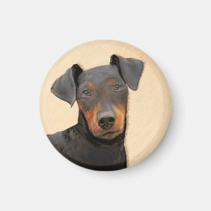 Manchester Terrier Painting Original Animal Art Magnet