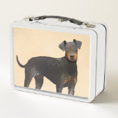 Manchester Terrier Painting Original Animal Art Metall Brotdose (Rückseite)