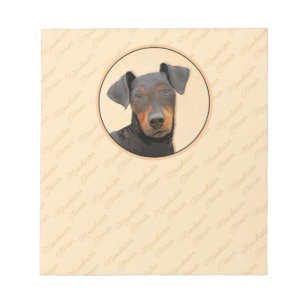 Manchester Terrier Painting Original Animal Art Notizblock