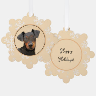 Manchester Terrier Painting Original Animal Art Ornament Karte