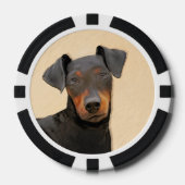 Manchester Terrier Painting Original Animal Art Pokerchips (Vorderseite)