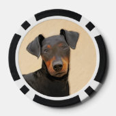 Manchester Terrier Painting Original Animal Art Pokerchips (Rückseite)