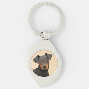 Manchester Terrier Painting Original Animal Art Schlüsselanhänger