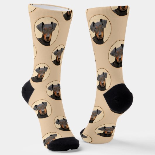 Manchester Terrier Painting Original Animal Art Socken (Gewinkelt)