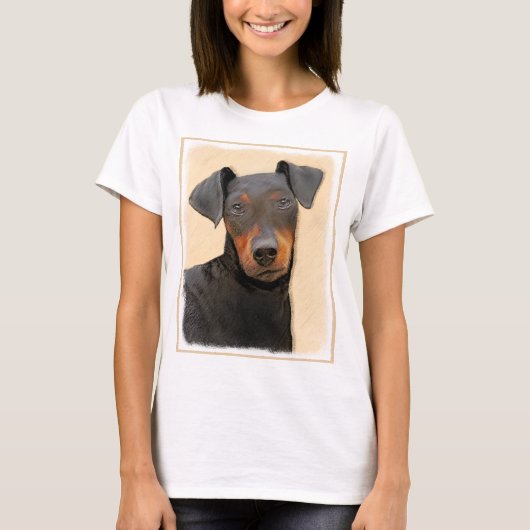 Manchester Terrier Painting Original Animal Art T-Shirt (Vorderseite)