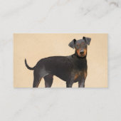 Manchester Terrier Painting Original Animal Art Visitenkarte (Rückseite)
