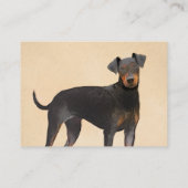 Manchester Terrier Painting Original Animal Art Visitenkarte (Rückseite)