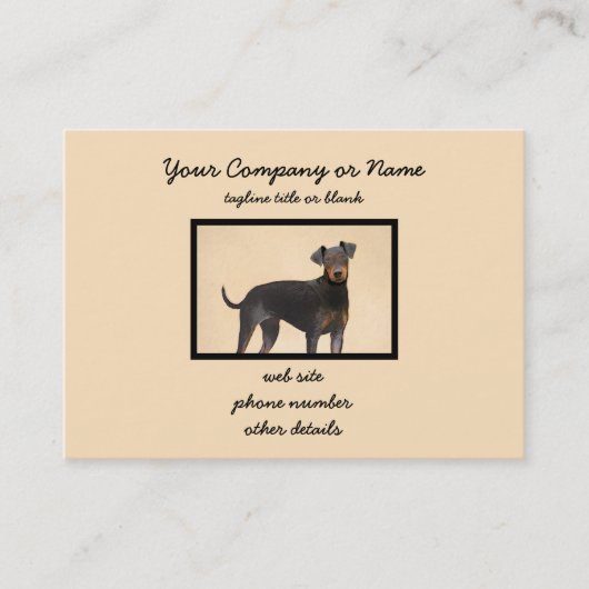 Manchester Terrier Painting Original Animal Art Visitenkarte (Vorderseite)