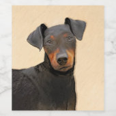 Manchester Terrier Painting Original Animal Art Weinetikett (Einzelnes Label)
