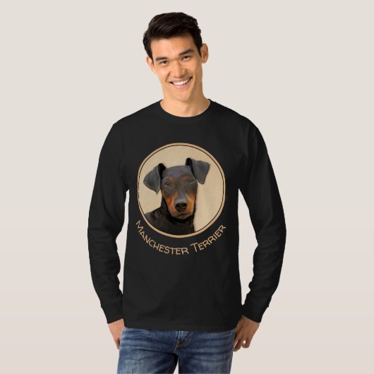 Manchester Terrier Painting - Original Dog Art T-Shirt (Vorne ganz)