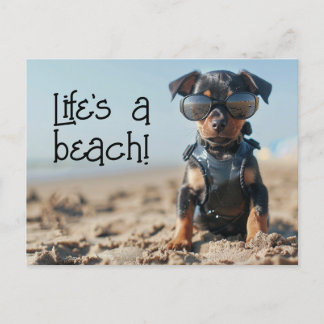 Manchester Terrier Puppy mit Sonnenbrille Postkarte