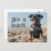 Manchester Terrier Puppy mit Sonnenbrille Postkarte (Vorne/Hinten)