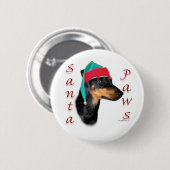 Manchester Terrier Santa Paws Button (Vorne & Hinten)