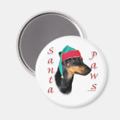 Manchester Terrier Santa Paws Magnet (Vorderseite/Rückseite)