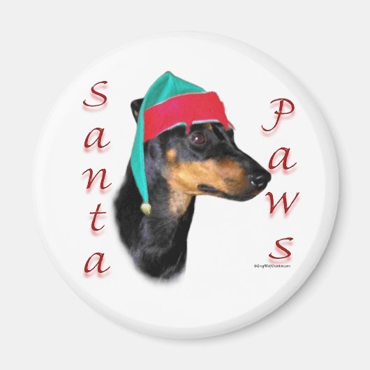 Manchester Terrier Santa Paws Magnet (Vorne)