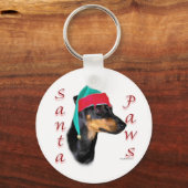 Manchester Terrier Santa Paws Schlüsselanhänger (Rückseite)