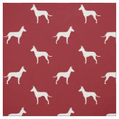 Manchester-Terrier-Silhouette-Muster-Rot Stoff (Muster)