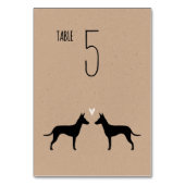 Manchester Terrier Silhouetten Wedding Reception Tischnummer (Rückseite)