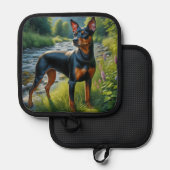 Manchester Terrier Topflappen (Vorderseite/Rückseite)