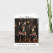 Manchester Terriers in Christmas Jumpers Card Karte (Vorderseite)