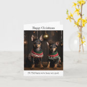 Manchester Terriers in Christmas Jumpers Card Karte (Gelbe Blume)