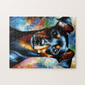 Manchester Toy Terrier Dog Acrylic Print Colorful Puzzle (Horizontal)