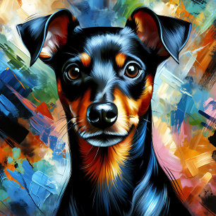 Manchester Toy Terrier Hund Acryl Druck Farbig Puzzle