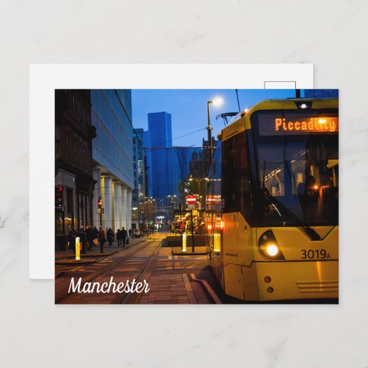Manchester Tram Piccadilly Gardens Postkarte (Vorne/Hinten)