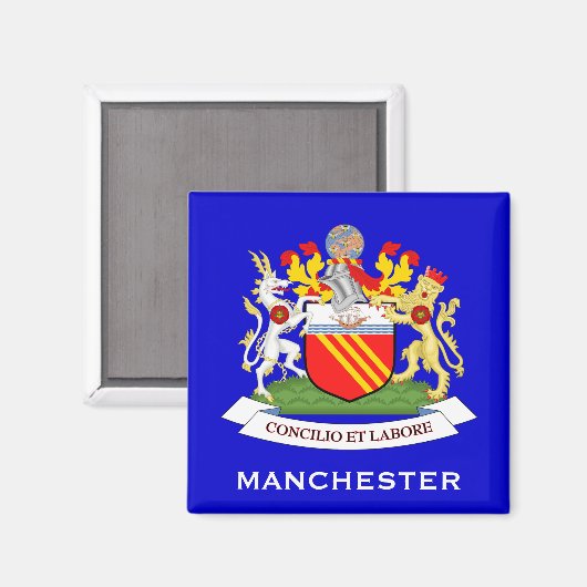 Manchester*, UK Coat of Arms Magnet (Vorderseite/Rückseite)