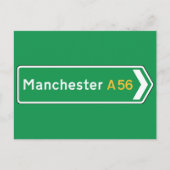 Manchester, UK Road Sign Postkarte (Vorderseite)