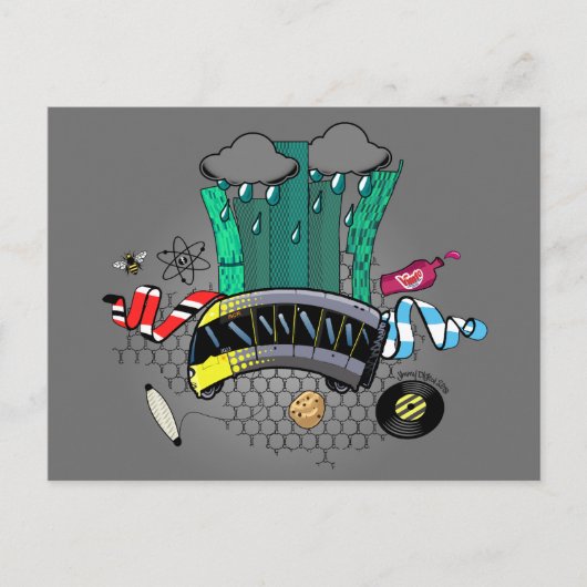 Manchester und Greater Manchester mit Bienen & Str Postkarte (Vorderseite)